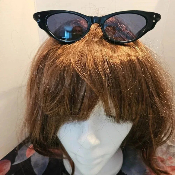 AJ Morgan | Retro Pinup Total Black Slim Cat Eye Sunglasses - NWOT - Picture 9 of 14